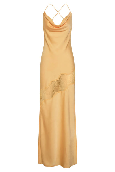 Chandra Lace Detail Dress (Yellow)