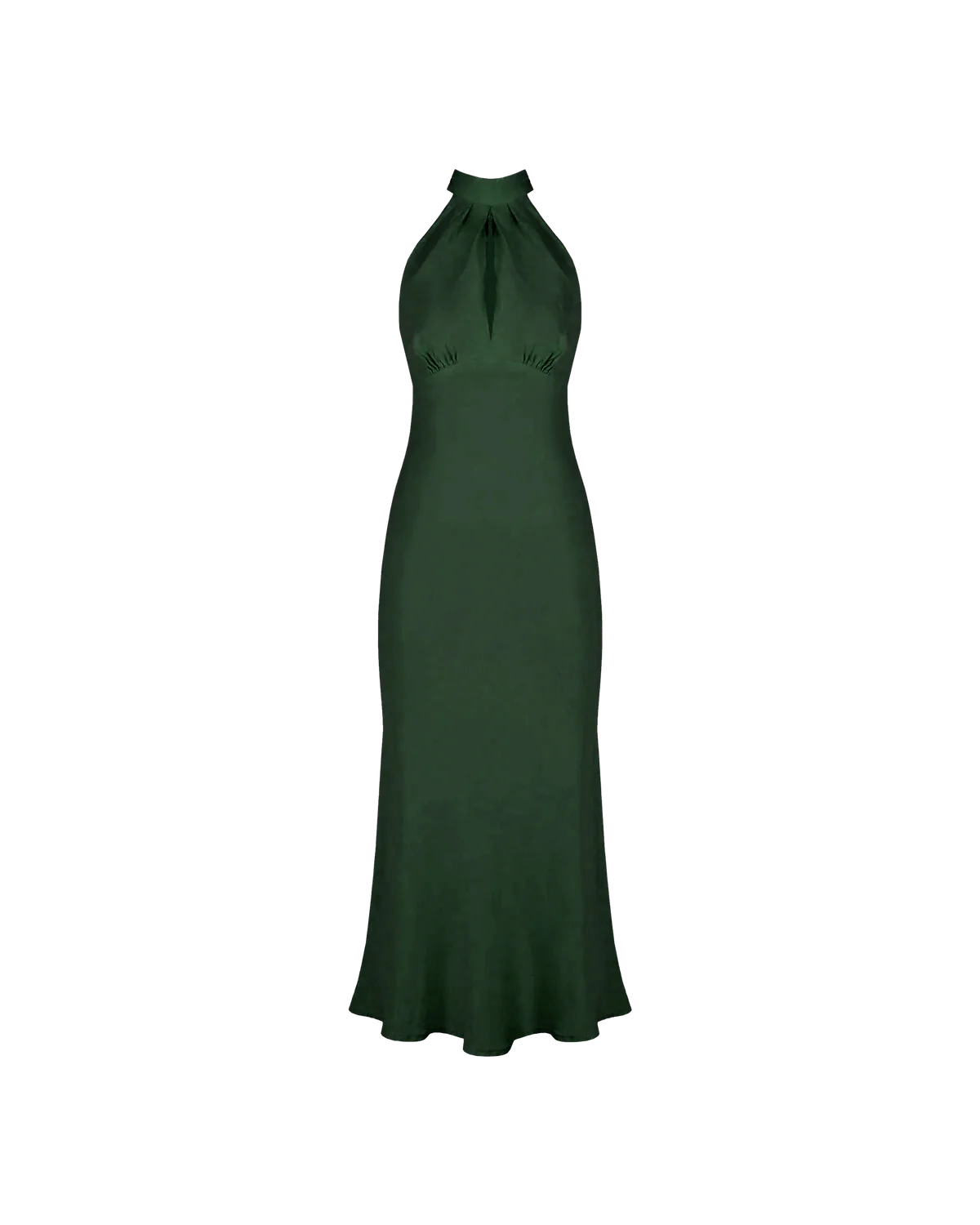 Gigi Linen Halter Dress Emerald