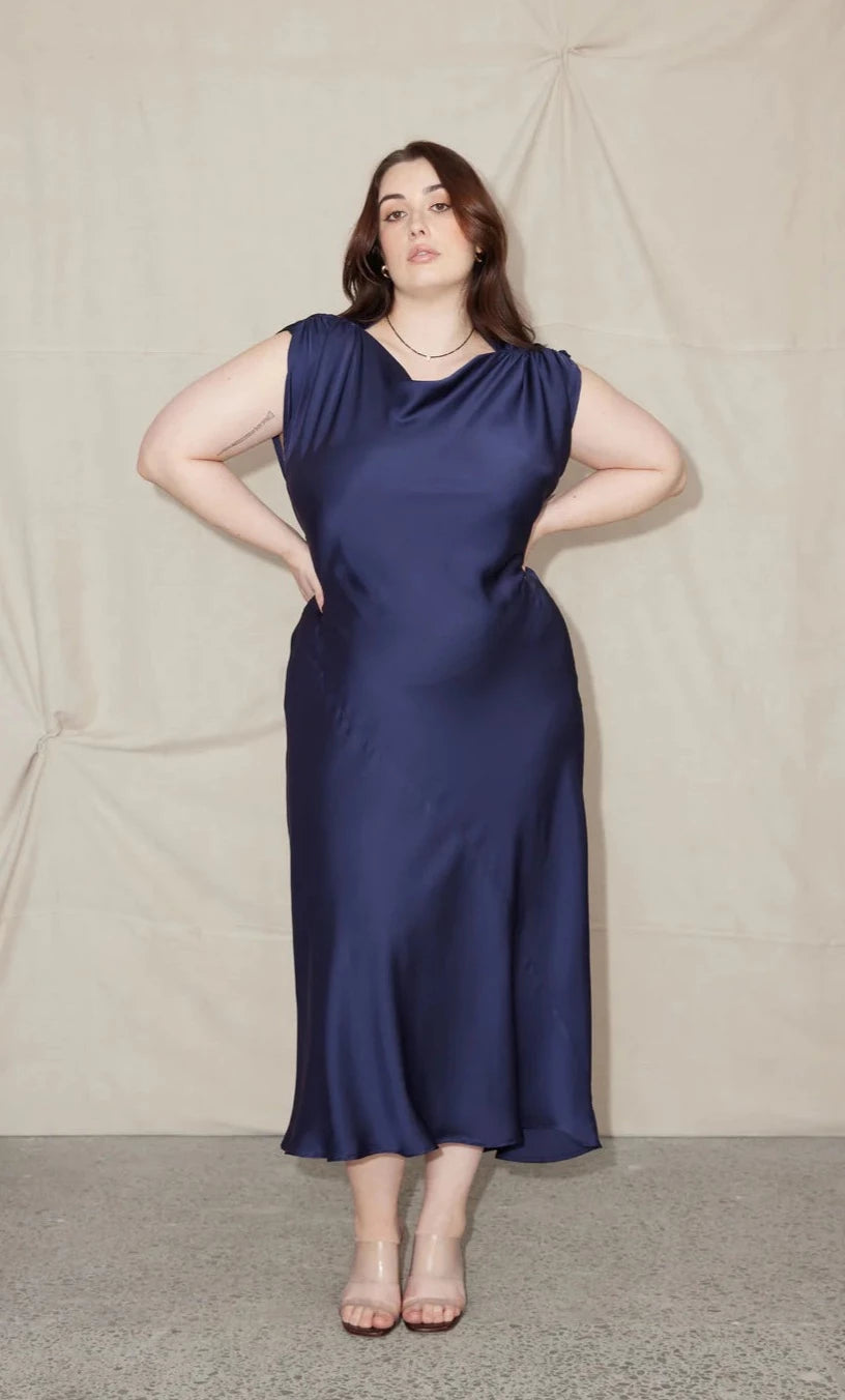 Curtis Midi Dress (Mulholland Navy)