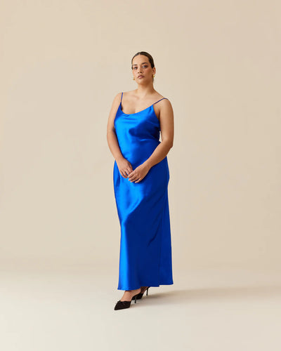 Logan Satin Slip (Cobalt)