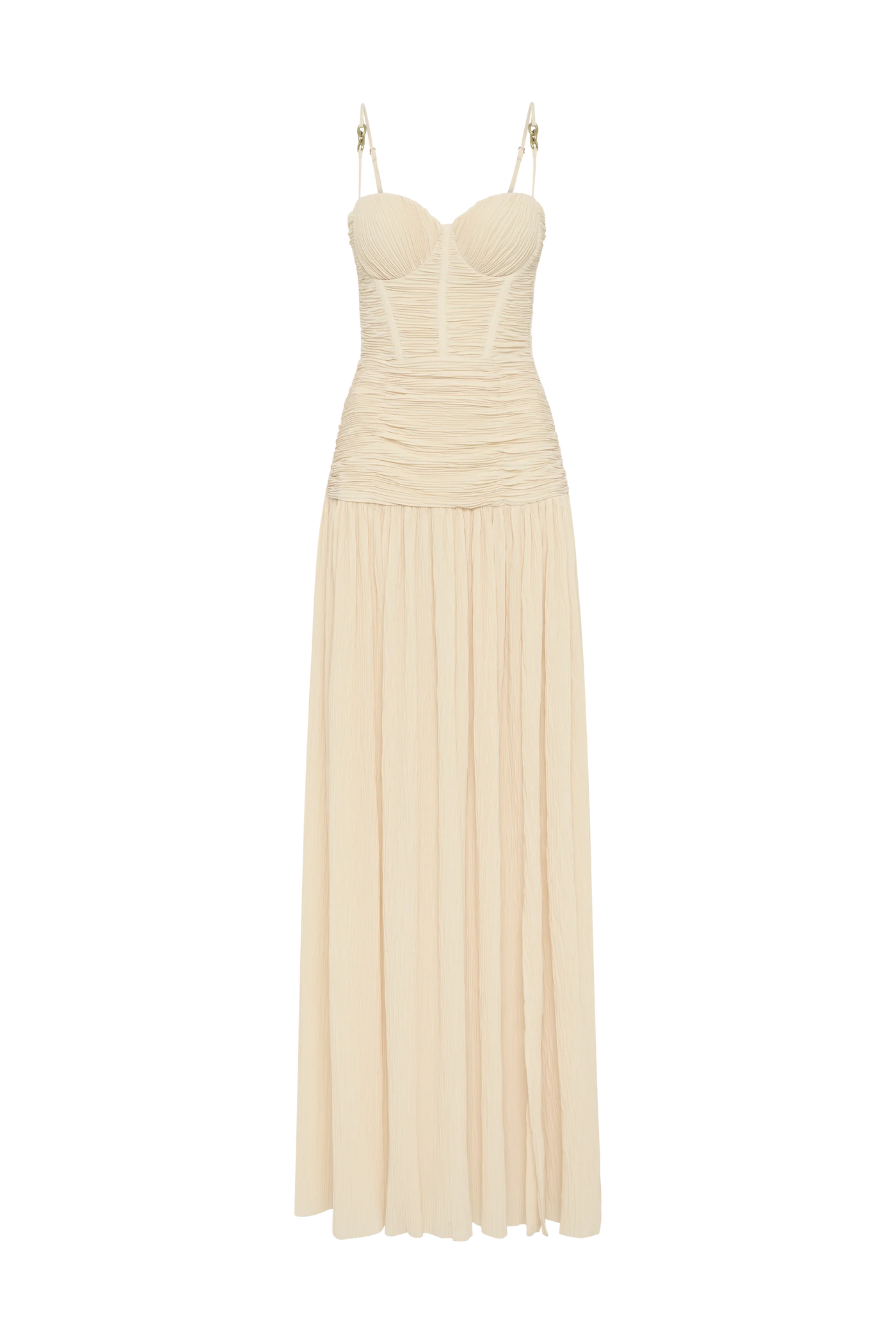 Double Time Pleat Dress (Nougat)