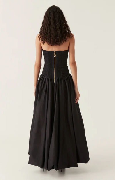 Violette Bubble Hem Maxi Dress (Black)