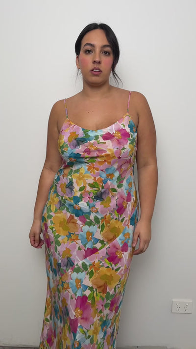 Emelie Silk Slip (Lolly Floral)