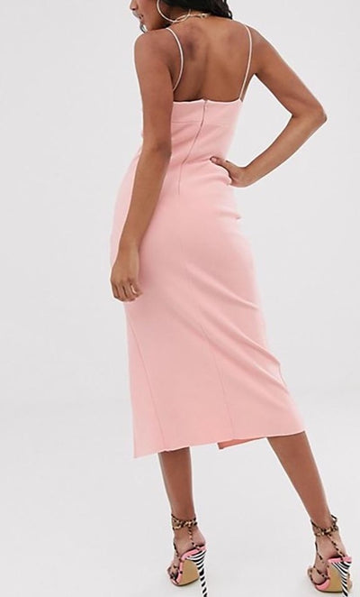 Lea Split Midi (Blush)