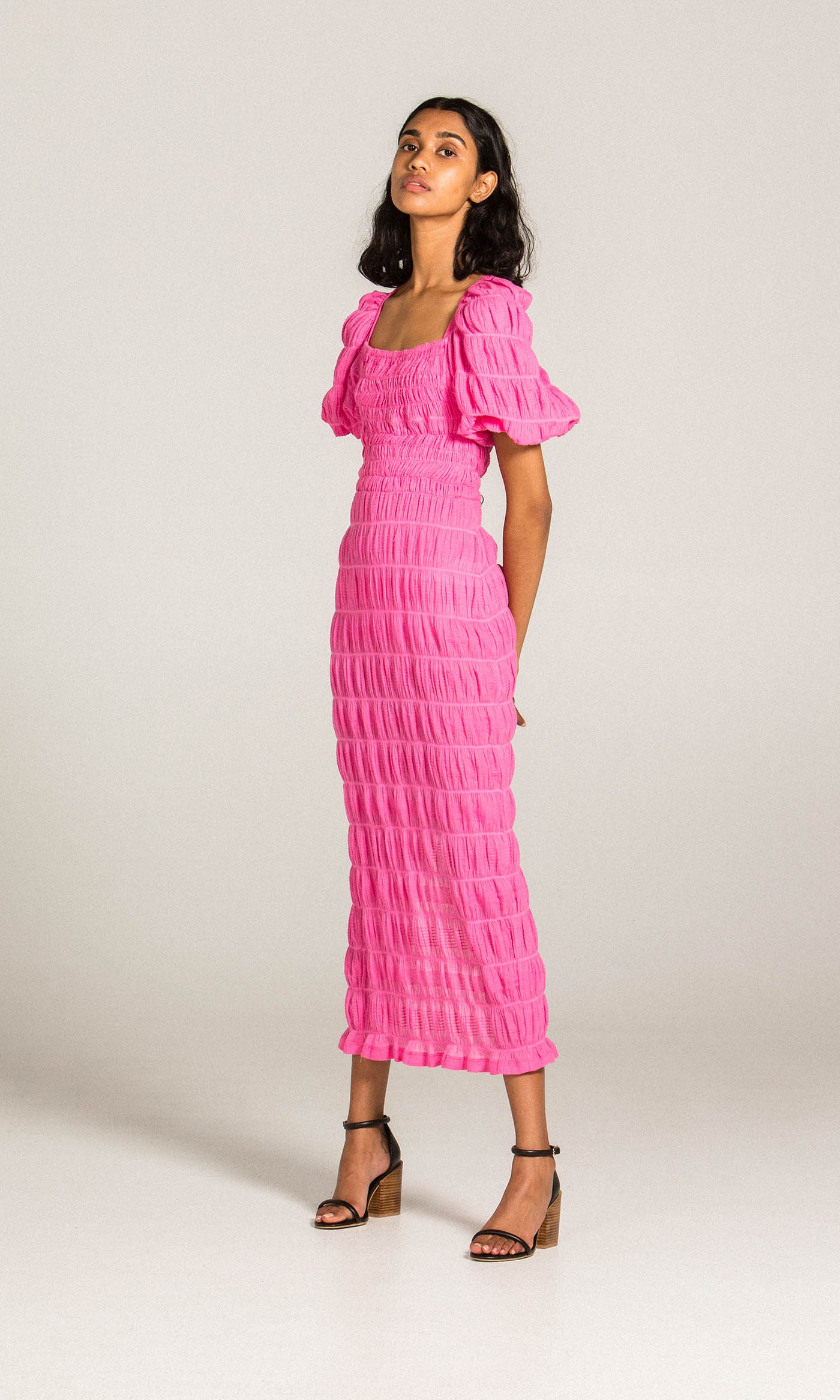 Mirella Puff Sleeve (Hot Pink)