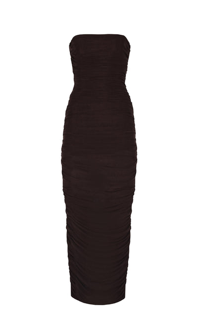 GINNI MESH TUBE DRESS (Brown)