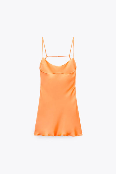 Satin Effect Cut Out Mini (Tangerine)