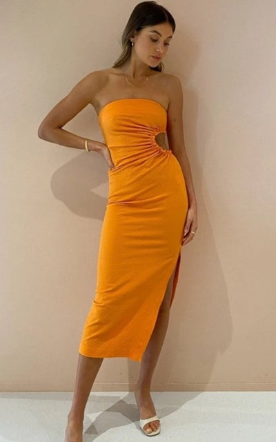 Selena Strapless Midi (Nectarine)