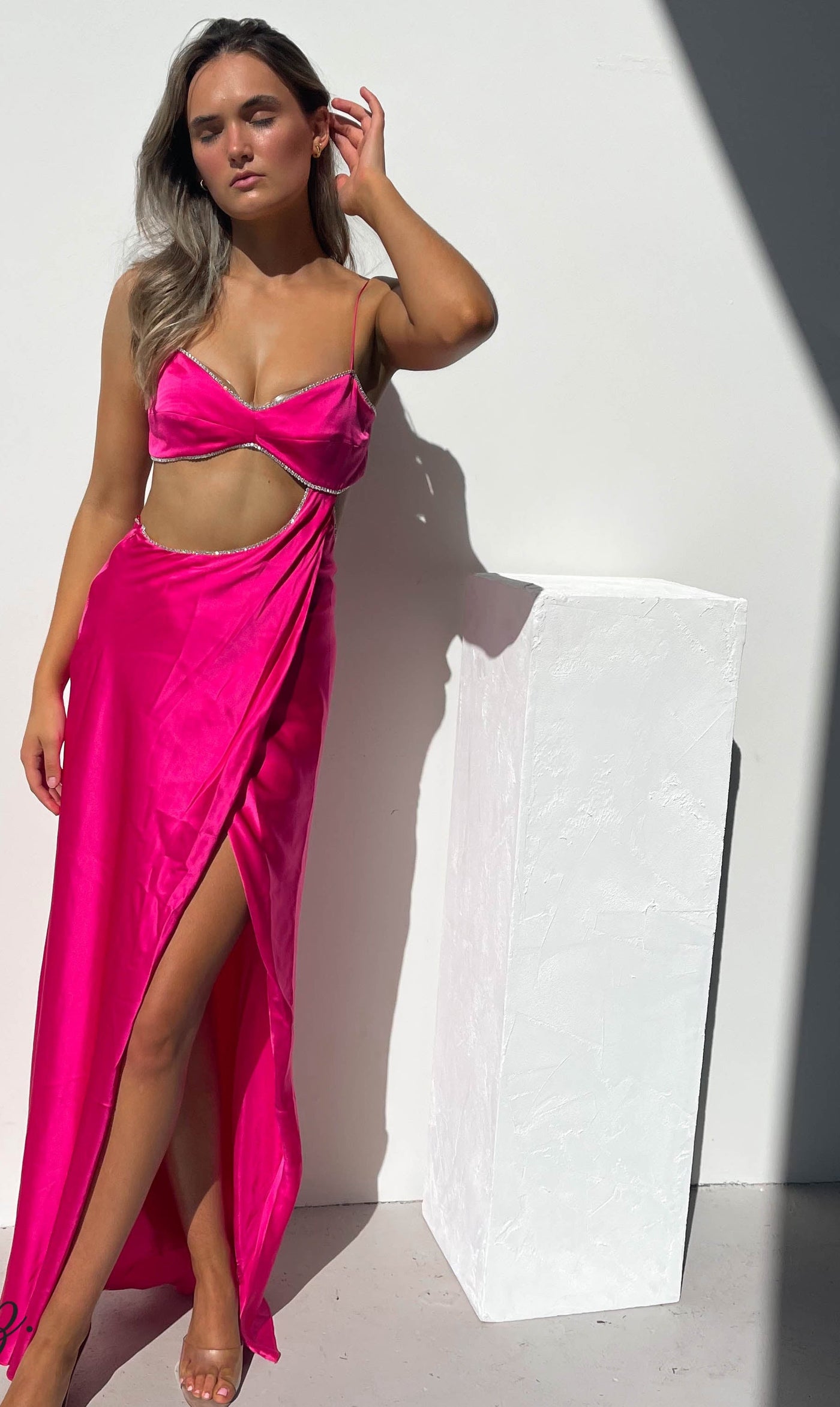 PINK SYMIC CRYSTALLINE LUNA DRESS FOR SALE